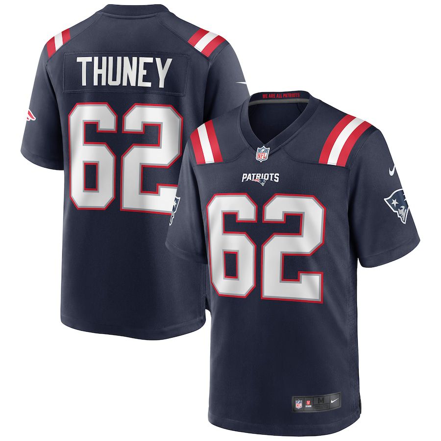 Men New England Patriots #62 Joe Thuney Nike Navy Game Player NFL Jersey